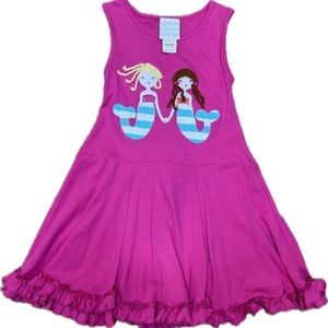 Lemon Loves Lime Pink Mermaid Dress- SIZE 4- Boutique Style Ruffle Bottom